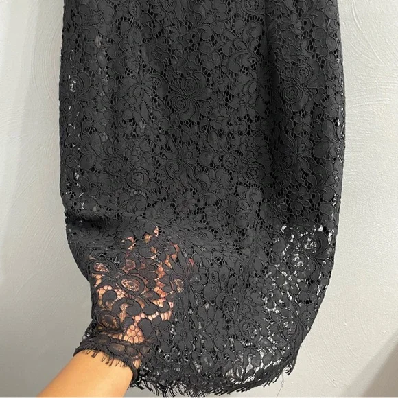 Bardot Karlie Lace Off-The-Shoulder Dress knee length black size Medium cocktail - Picture 9 of 16